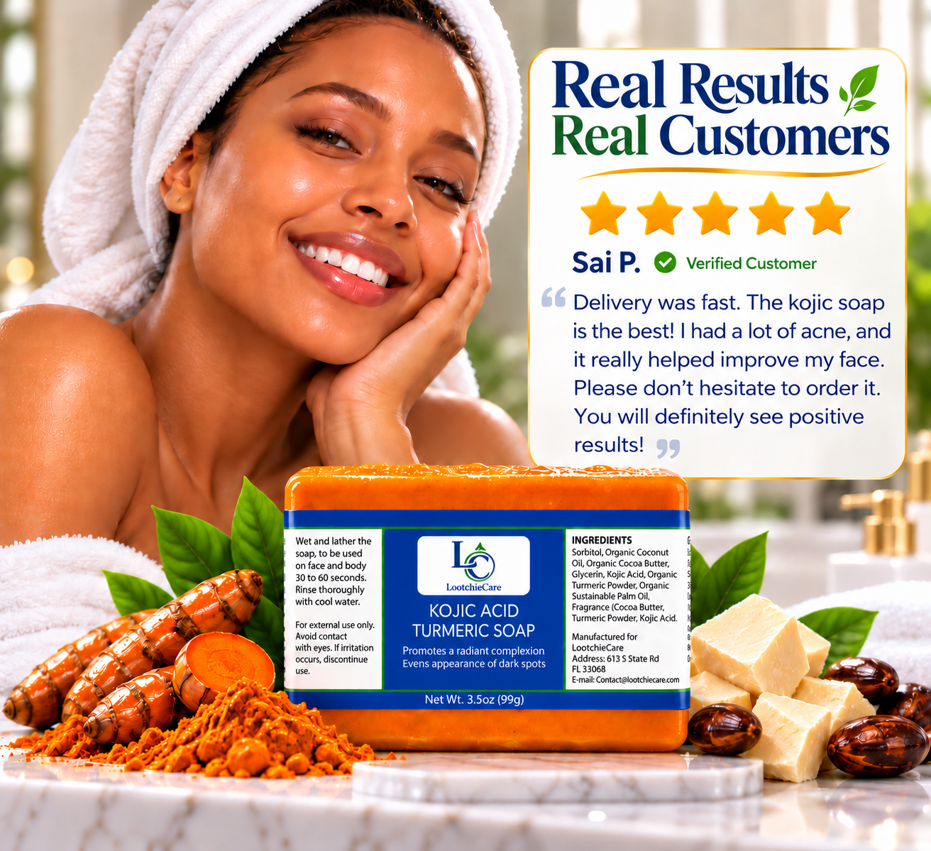 Kojic Acid & Turmeric Soap